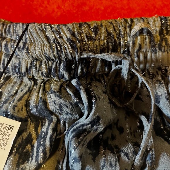 Zara khaki green and metallic fibre elastic waist long skirt NWT - Picture 7 of 10